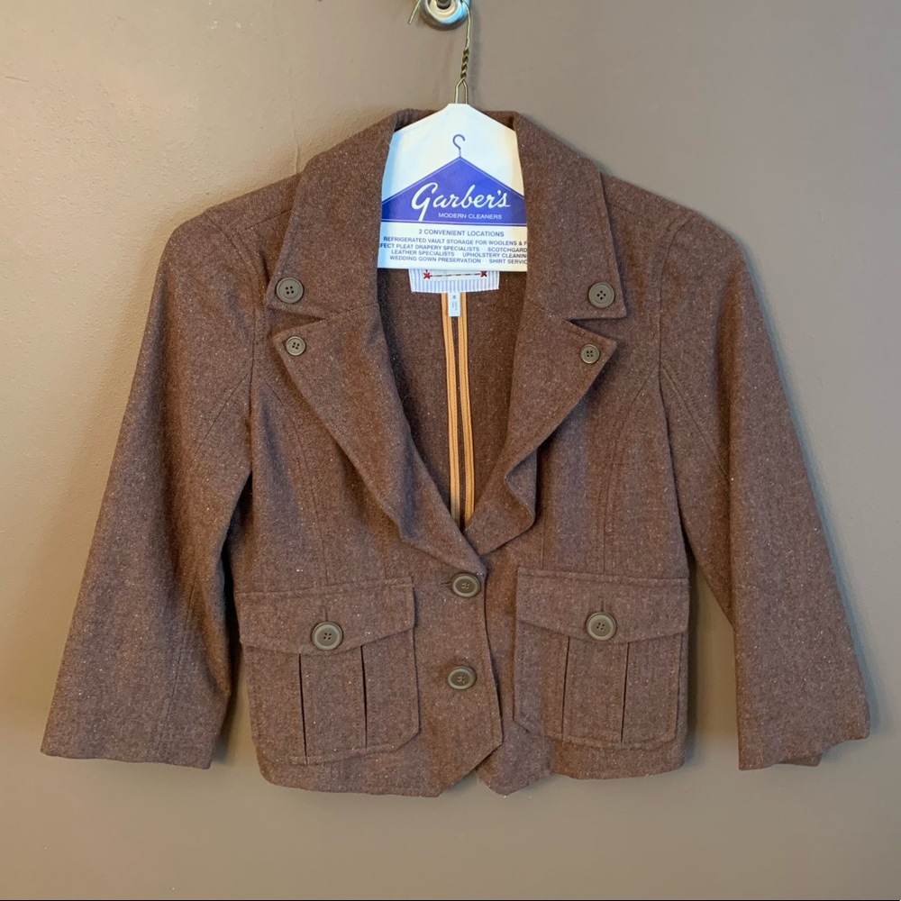 Brown Wool Blend Blazer